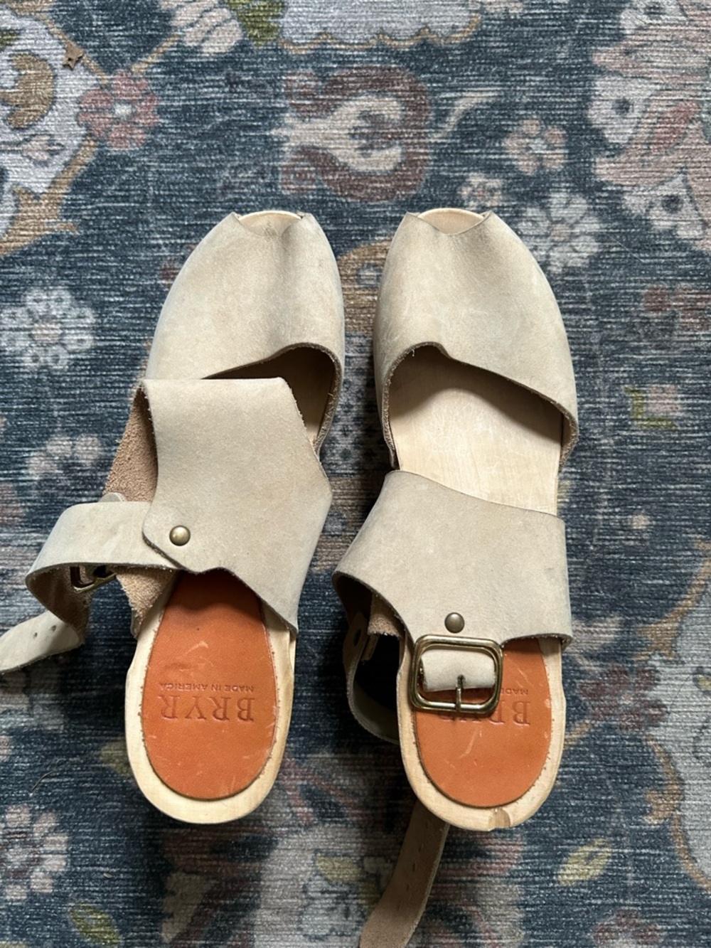 Bryr Miranda Suede Open-Toe Sandals in Light Beige